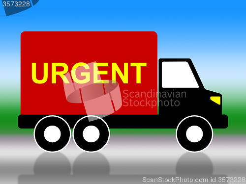 Image of Truck Urgent Shows Critical Freight And Transporting