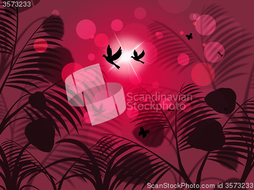 Image of Leaves Nature Represents Birds In Flight And Abstract