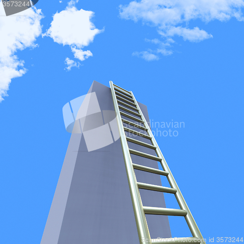 Image of Sky Ladders Indicates Step Upwards And Raise