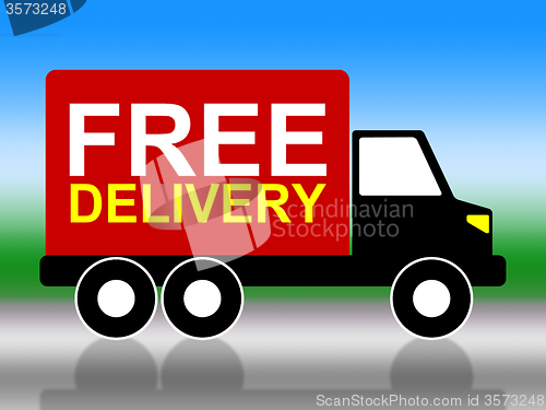 Image of Truck Delivery Represents With Our Compliments And Complimentary