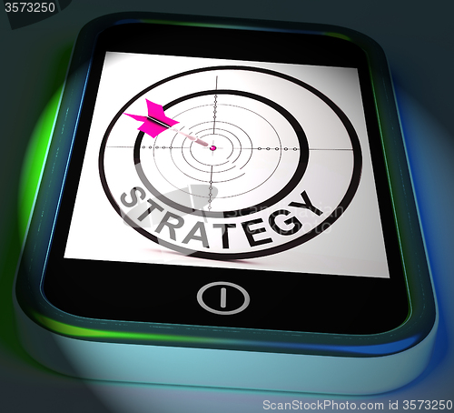 Image of Strategy Smartphone Displays Methods Tactics And Game Plan