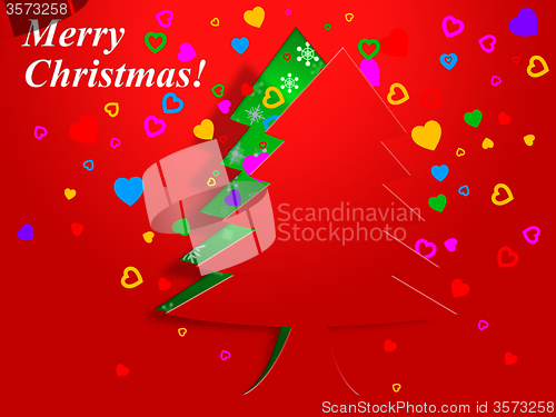 Image of Xmas Tree Represents New Year And Christmas