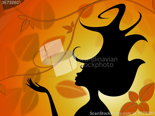 Image of Style Woman Represents Petal Hair And Flora