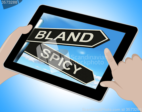 Image of Bland Spicy Tablet Means Tasteless Or Hot