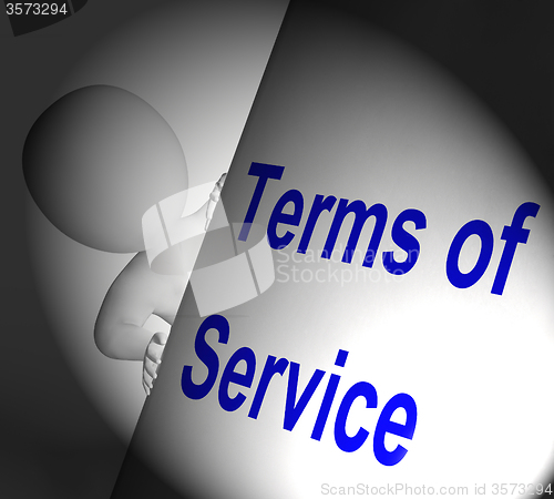 Image of Terms Of Service Sign Displays User And Provider Agreement