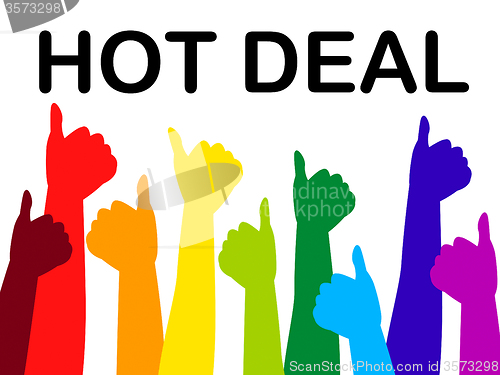 Image of Thumbs Up Means Hot Deals And Approved