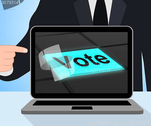 Image of Vote Button Displays Options Voting Or Choice