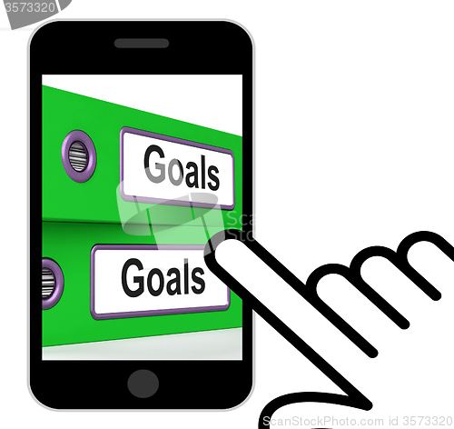 Image of Goals Folders Displays Direction Aspirations And Targets