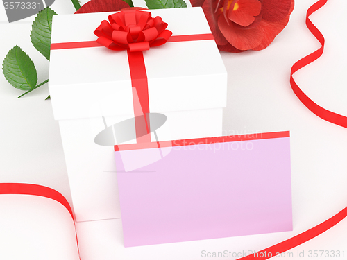 Image of Gift Card Shows Presents Rose And Petal