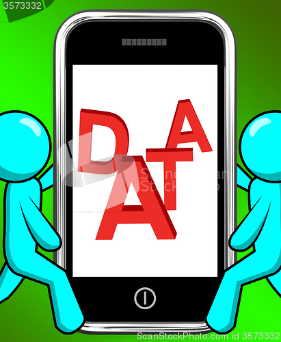 Image of Data On Phone Displays Facts Information Knowledge