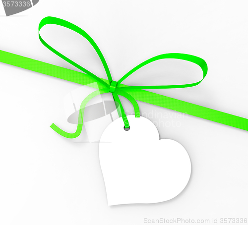 Image of Gift Tag Shows Empty Space And Bow