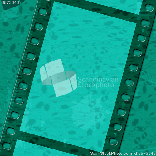 Image of Green Filmstrip Means Text Space And Background