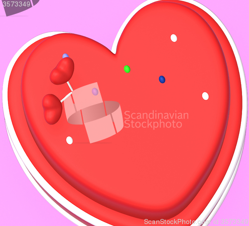 Image of Cake Heart Indicates Valentines Day And Affection