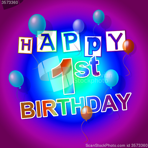 Image of Happy Birthday Means Greeting Happiness And Celebrating