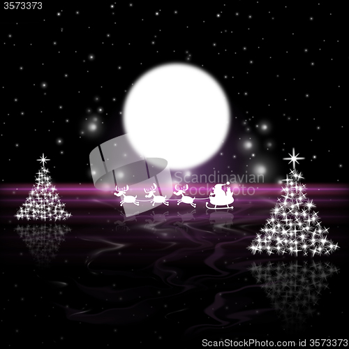 Image of Xmas Tree Means Full Moon And Lunar