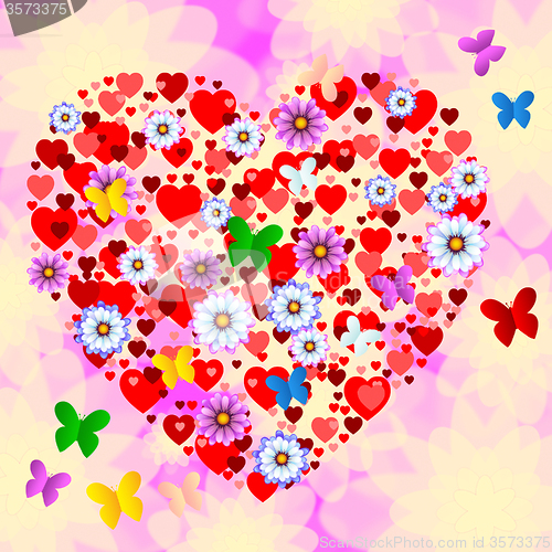 Image of Nature Butterflies Represents Heart Shape And Bloom