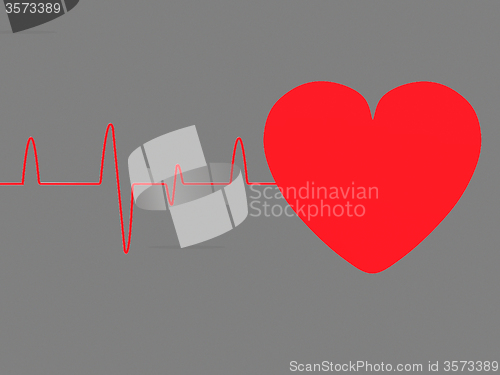 Image of Heart Pulse Means Empty Space And Blank