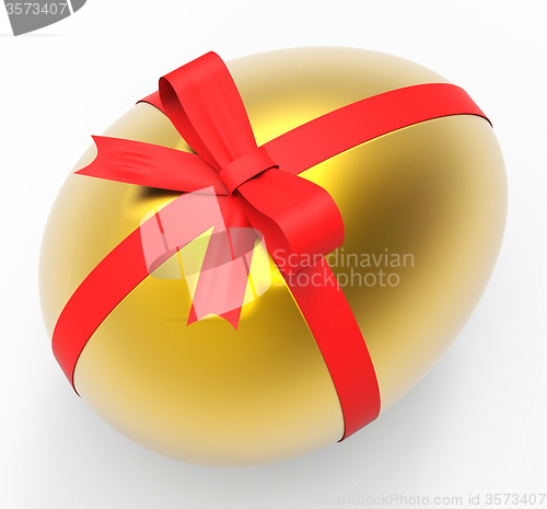 Image of Golden Egg Represents Easter Eggs And Finance