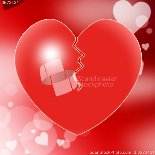 Image of Broken Heart Represents Valentine Day And Break