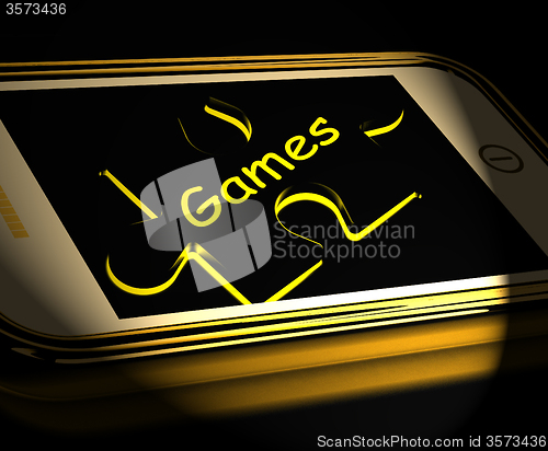 Image of Games Smartphone Displays Internet Gaming And Entertainment