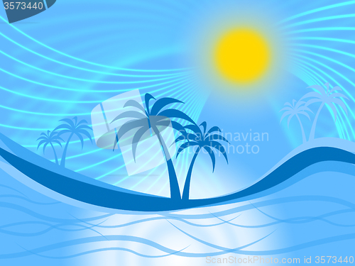 Image of Palm Tree Indicates Tropical Climate And Coastline