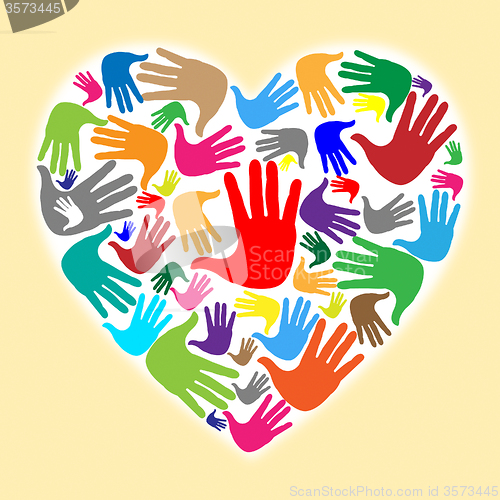 Image of Heart Hands Means Valentine\'s Day And Child
