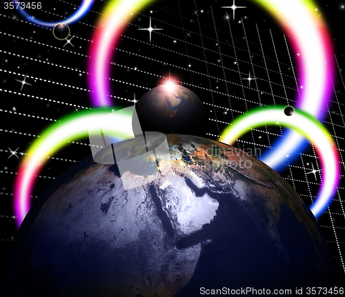 Image of Planets World Shows Solar System And Globalisation