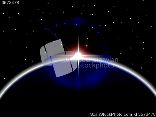 Image of Planets Earth Indicates Solar System And Cosmos