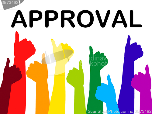 Image of Thumbs Up Means Approved Recommend And Passed