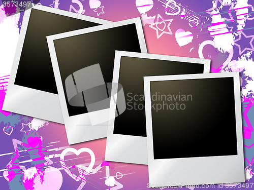 Image of Photo Frames Means Valentine Day And Heart