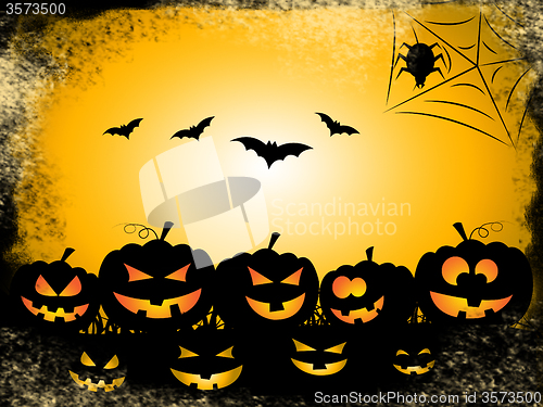Image of Pumpkin Bats Represents Trick Or Treat And Celebration