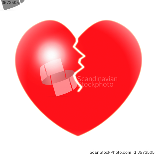 Image of Broken Heart Shows Valentine\'s Day And Broken-Heart