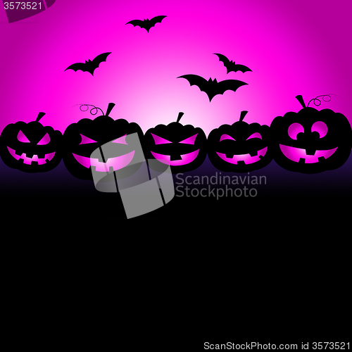 Image of Bats Halloween Means Trick Or Treat And Celebration