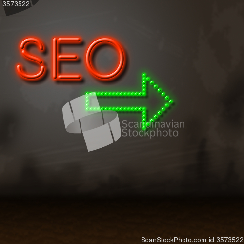 Image of Seo Neon Represents Glow Search And Engine