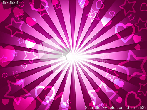 Image of Rays Pink Indicates Valentines Day And Hearts