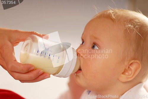 Image of Baby during the drinking of milk