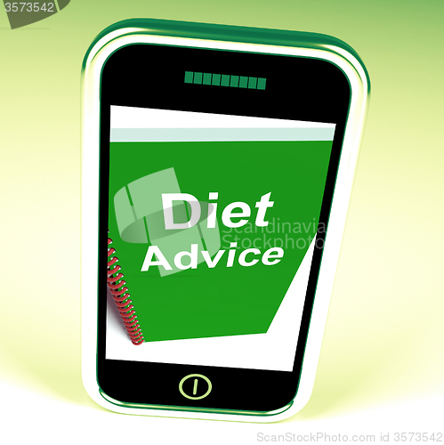 Image of Diet Advice on Phone Shows Healthy Diets