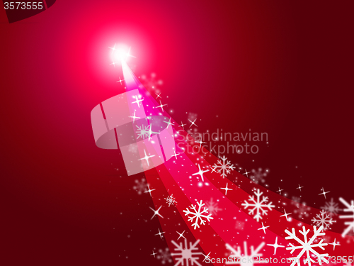 Image of Red Xmas Represents New Year And Celebrate