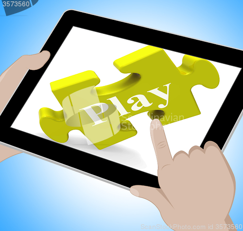 Image of Play Tablet Means Fun And Games On Web