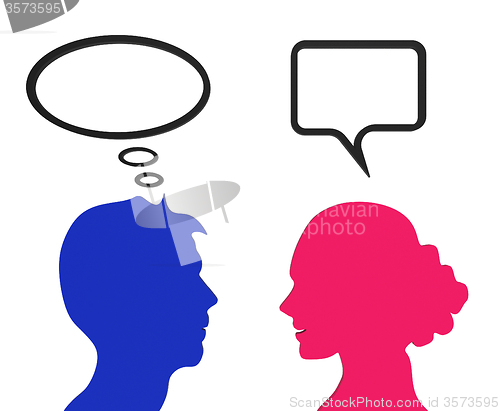 Image of Speech Bubble Represents Think About It And Chat