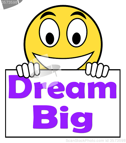 Image of Dream Big On Sign Means Ambition Future Hope