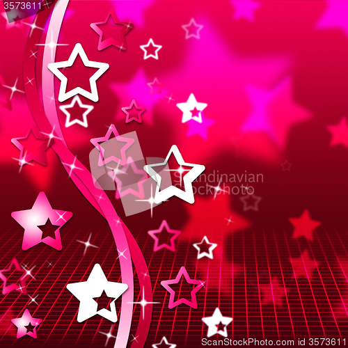 Image of Background Red Indicates Abstract Twirl And Stars