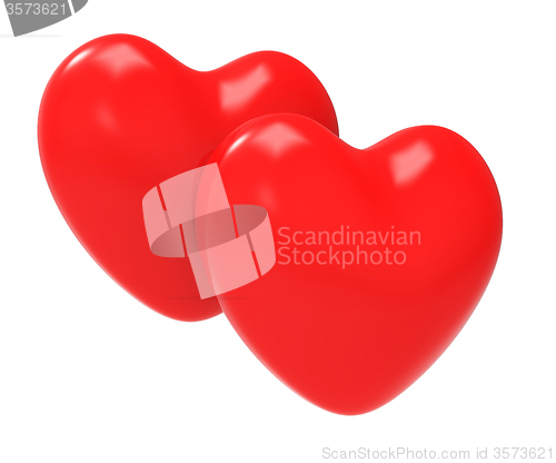 Image of Hearts Love Shows Valentine Day And Affection