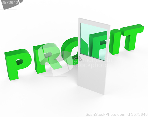 Image of Profit Door Represents Profits Income And Success