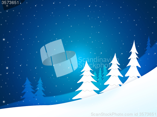 Image of Xmas Tree Shows New Year And Celebration