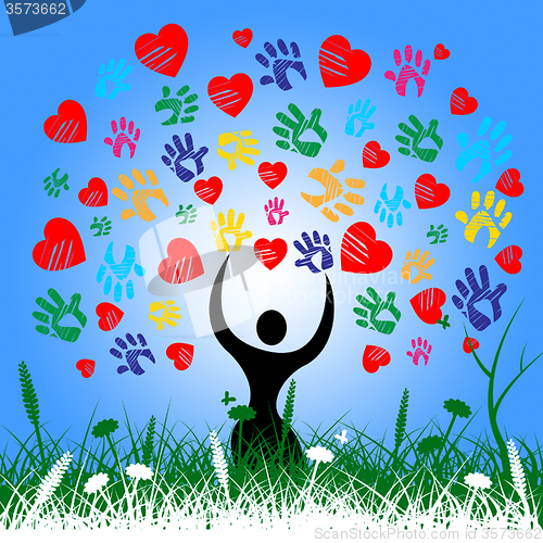 Image of Colourful Tree Indicates Valentines Day And Color