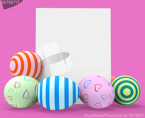 Image of Easter Eggs Represents Blank Space And Copy-Space
