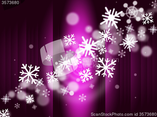 Image of Snowflake Stage Represents Ice Crystal And Celebrate