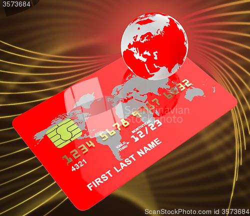 Image of Credit Card Represents Globalise Bankcard And Planet