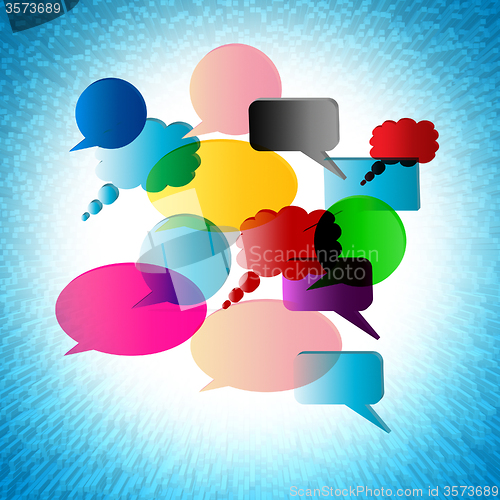 Image of Speech Bubble Shows Explain Talking And Communication